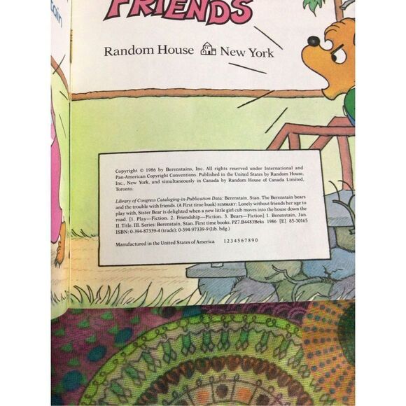 1986 The Berenstain Bears And The Trouble With Friends Softcover Vintage Book - Picture 3 of 10
